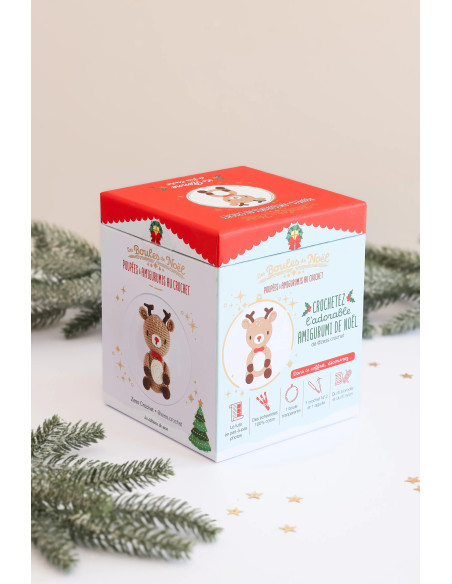 Set di palline di Natale amigurumi all'uncinetto - La renna