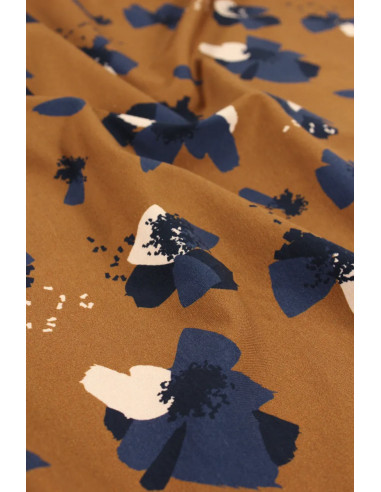 Tessuto jersey di cotone Anémona Camel - Églantine & Zoé
