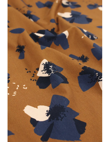 Tessuto jersey di cotone Anémona Camel - Églantine & Zoé