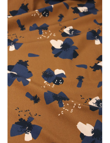 Tessuto jersey di cotone Anémona Camel - Églantine & Zoé