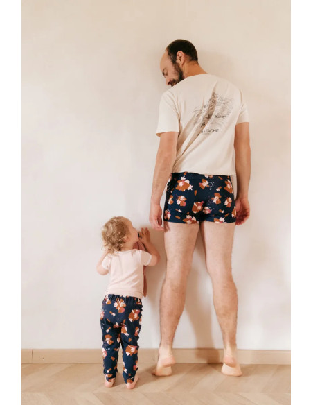 Tessuto jersey di cotone Anémona Blu inchiostro - Églantine & Zoé