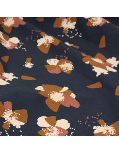 Tessuto jersey di cotone Anémona Blu inchiostro - Églantine & Zoé