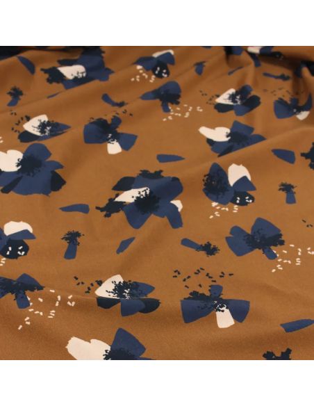 Tessuto jersey di cotone Anémona Camel - Églantine & Zoé
