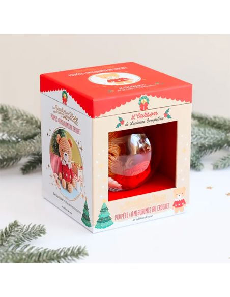 Set di palline di Natale amigurumi all'uncinetto - L'orsetto