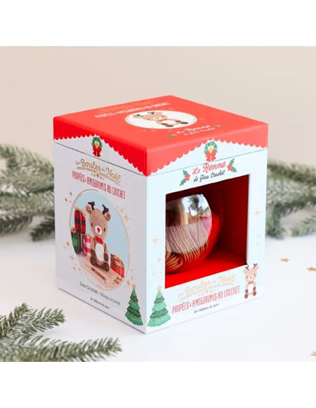 Set di palline di Natale amigurumi all'uncinetto - La renna