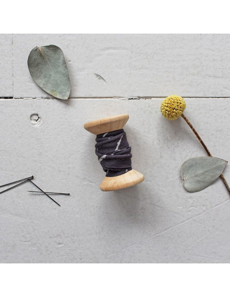Cordoncino in cotone Chalk Charcoal al metro - Atelier Brunette