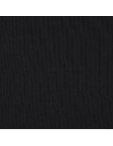 Tessuto jersey di cotone a maglia fine a coste - Nero