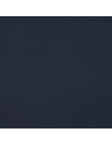 Tessuto jersey di cotone a maglia fine a coste - Blu navy