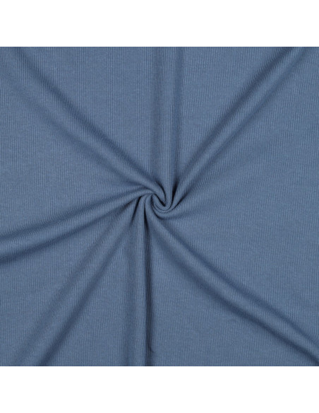 Tessuto jersey di cotone a maglia fine a coste - Jeans