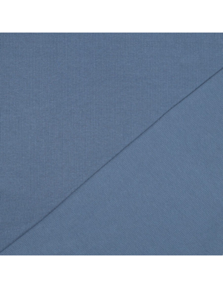 Tessuto jersey di cotone a maglia fine a coste - Jeans