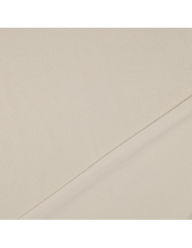 Tessuto jersey di cotone a maglia fine a coste - Sabbia