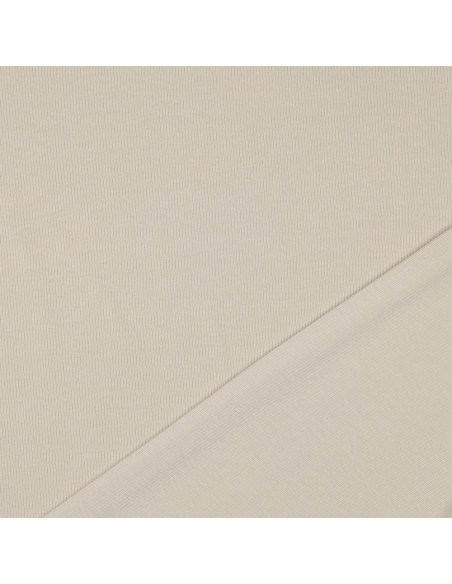 Tessuto jersey di cotone a maglia fine a coste - Sabbia