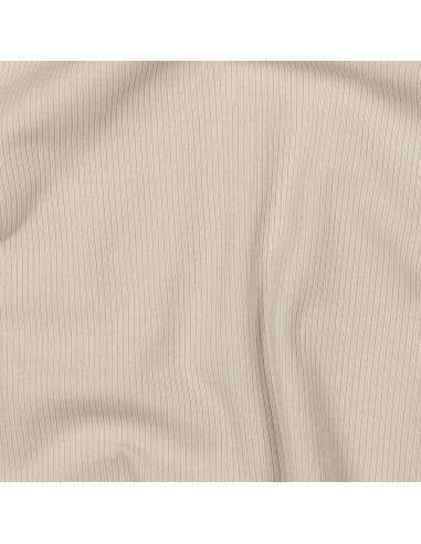 Tessuto jersey di cotone a maglia fine a coste - Sabbia