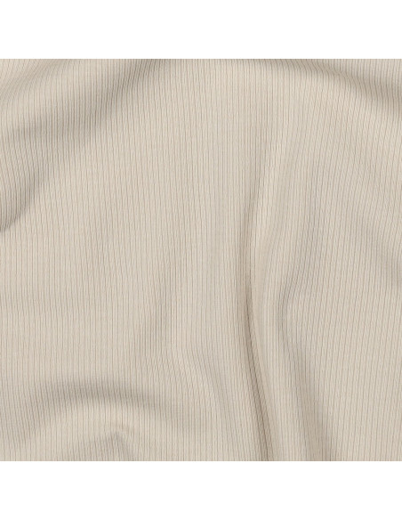 Tessuto jersey di cotone a maglia fine a coste - Sabbia