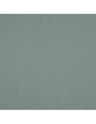 Tessuto jersey di cotone a maglia fine a coste - Verde grigio