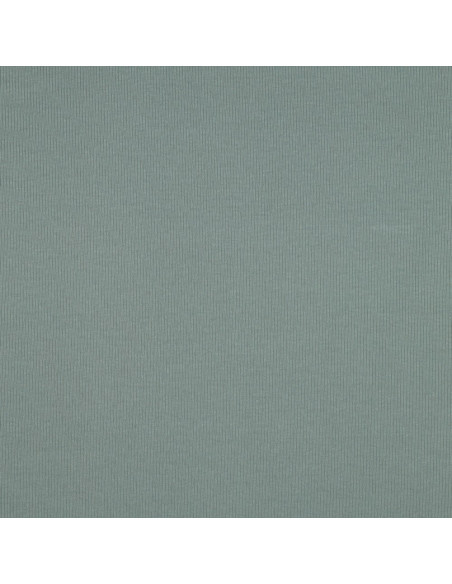 Tessuto jersey di cotone a maglia fine a coste - Verde grigio