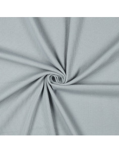 Tessuto jersey di cotone a maglia fine a coste - Grigio argento