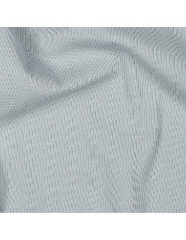 Tessuto jersey di cotone a maglia fine a coste - Grigio argento