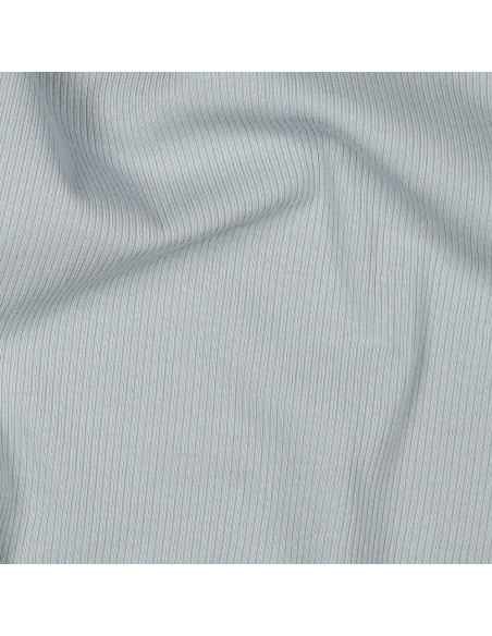 Tessuto jersey di cotone a maglia fine a coste - Grigio argento