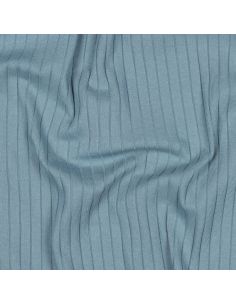 Tessuto jersey di cotone leggero a coste - Blu jeans 2