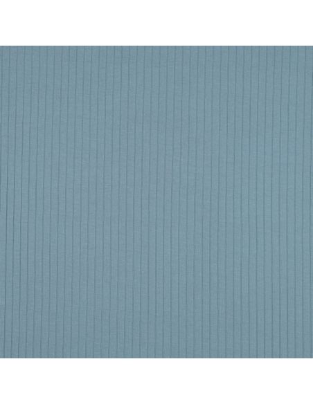 Tessuto jersey di cotone leggero a coste - Blu jeans