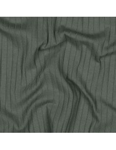 Tessuto jersey di cotone leggero a coste - Verde scuro 2