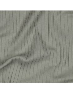Tessuto jersey di cotone leggero a coste - Verde chiaro 2
