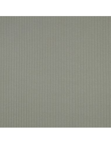 Tessuto jersey di cotone leggero a coste - Verde chiaro
