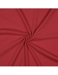 Tessuto jersey di cotone a maglia fine a coste - Rosso scuro