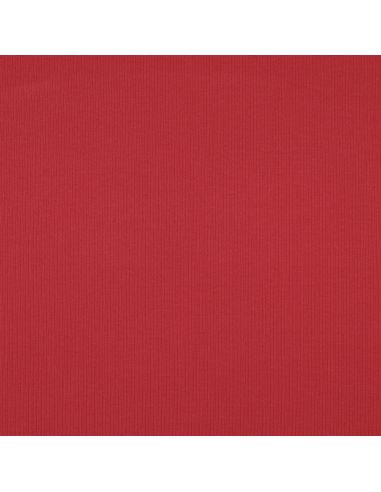 Tessuto jersey di cotone a maglia fine a coste - Rosso scuro