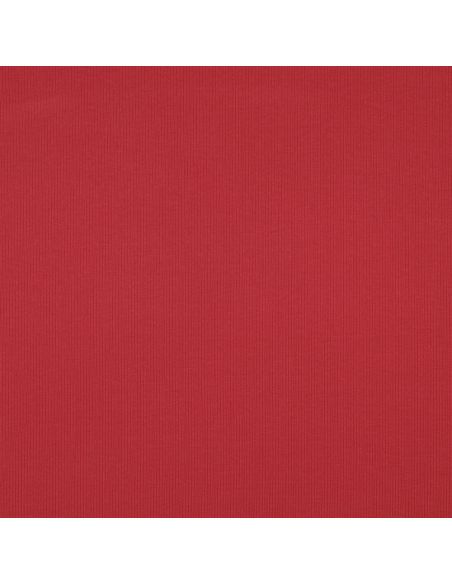 Tessuto jersey di cotone a maglia fine a coste - Rosso scuro