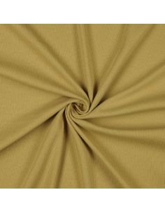 Tessuto jersey di cotone a maglia fine a coste - Ocra