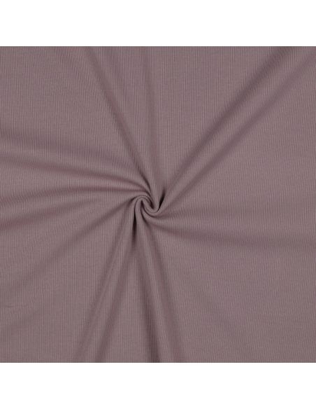 Tessuto jersey di cotone a maglia fine a coste - Malva