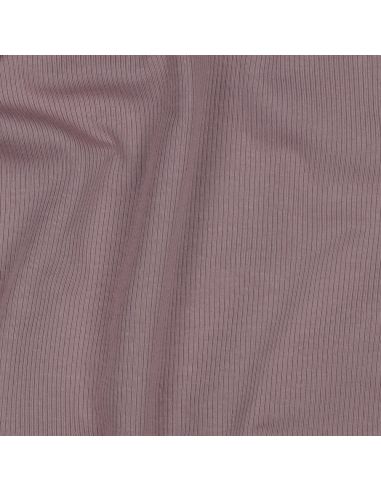 Tessuto jersey di cotone a maglia fine a coste - Malva
