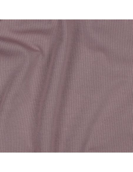 Tessuto jersey di cotone a maglia fine a coste - Malva