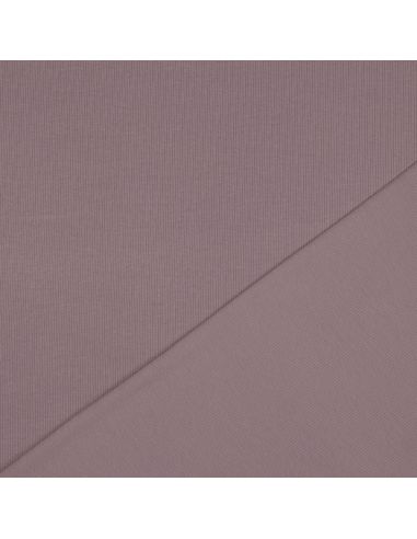 Tessuto jersey di cotone a maglia fine a coste - Malva
