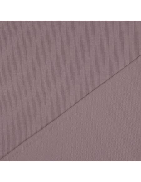 Tessuto jersey di cotone a maglia fine a coste - Malva