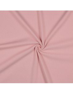 Tessuto jersey di cotone a maglia fine a coste - Rosa