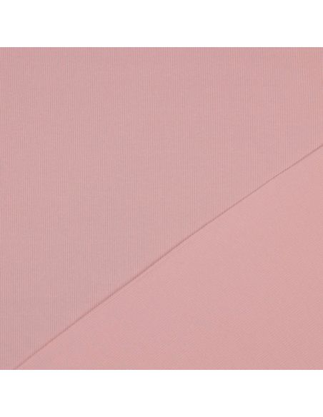 Tessuto jersey di cotone a maglia fine a coste - Rosa