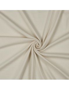 Tessuto jersey di cotone a maglia fine a coste - Naturale