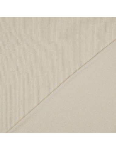 Tessuto jersey di cotone a maglia fine a coste - Naturale