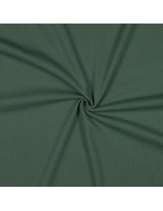 Tessuto jersey di cotone a maglia fine a coste - Verde