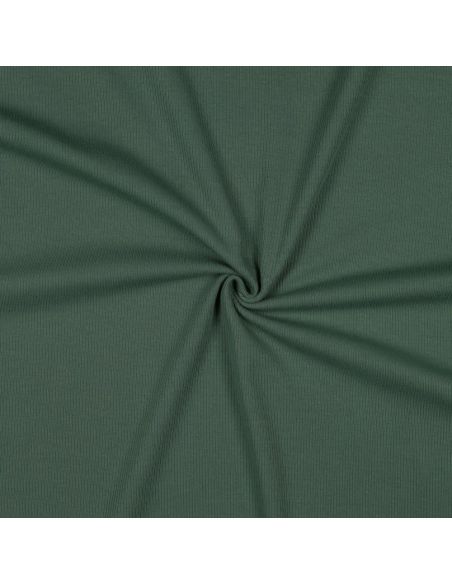 Tessuto jersey di cotone a maglia fine a coste - Verde