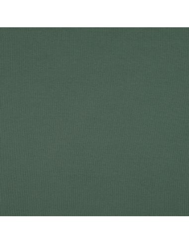 Tessuto jersey di cotone a maglia fine a coste - Verde