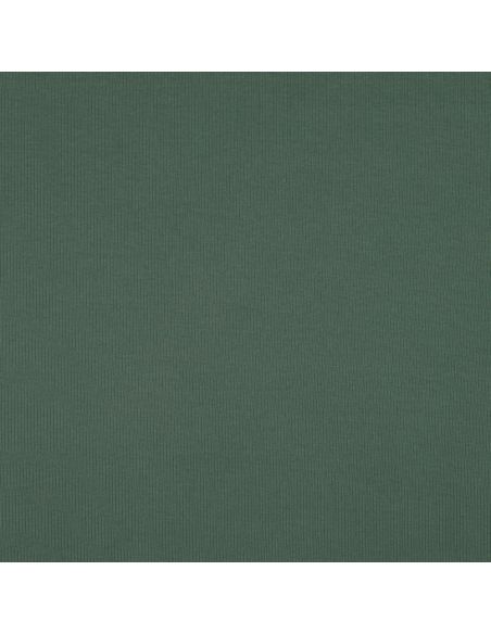 Tessuto jersey di cotone a maglia fine a coste - Verde