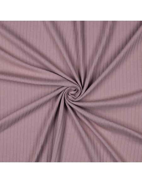 Tessuto jersey di cotone leggero a coste - Malva