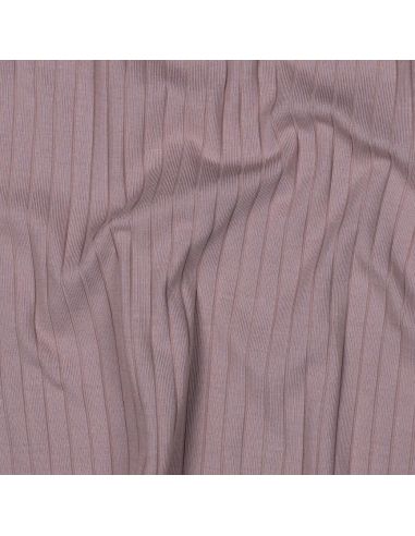 Tessuto jersey di cotone leggero a coste - Malva