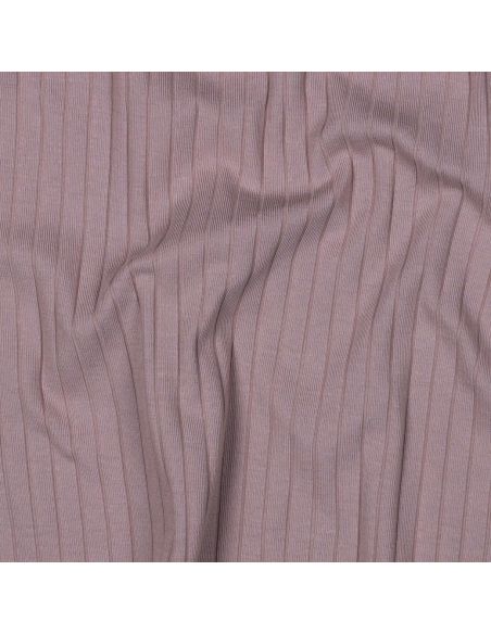 Tessuto jersey di cotone leggero a coste - Malva