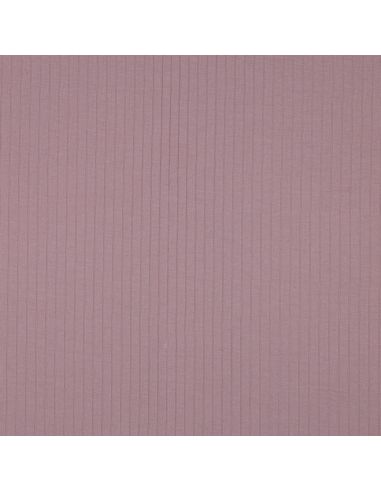 Tessuto jersey di cotone leggero a coste - Malva
