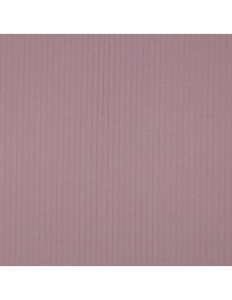 Tessuto jersey di cotone leggero a coste - Malva
